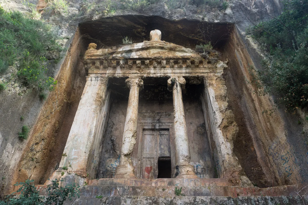 The Ionic temple façade of the Tomb of Amyntas at Fethiye