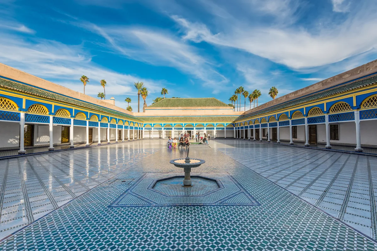 Bahia Palace in Marrakech - A 19th-century palace of courtyards, gardens, and elaborately decorated rooms. Every...
