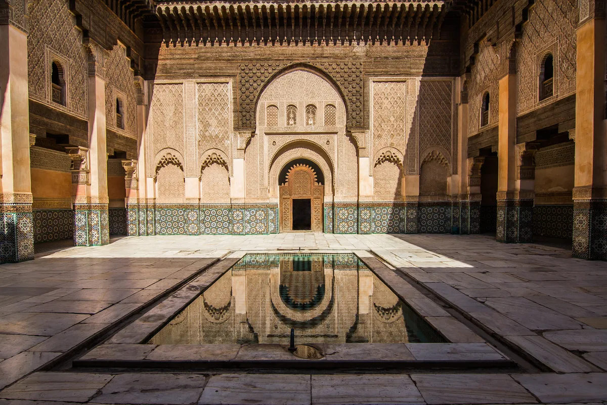 Ben Youssef College in Marrakech - A former Islamic college centred around a marble courtyard with a central pool...