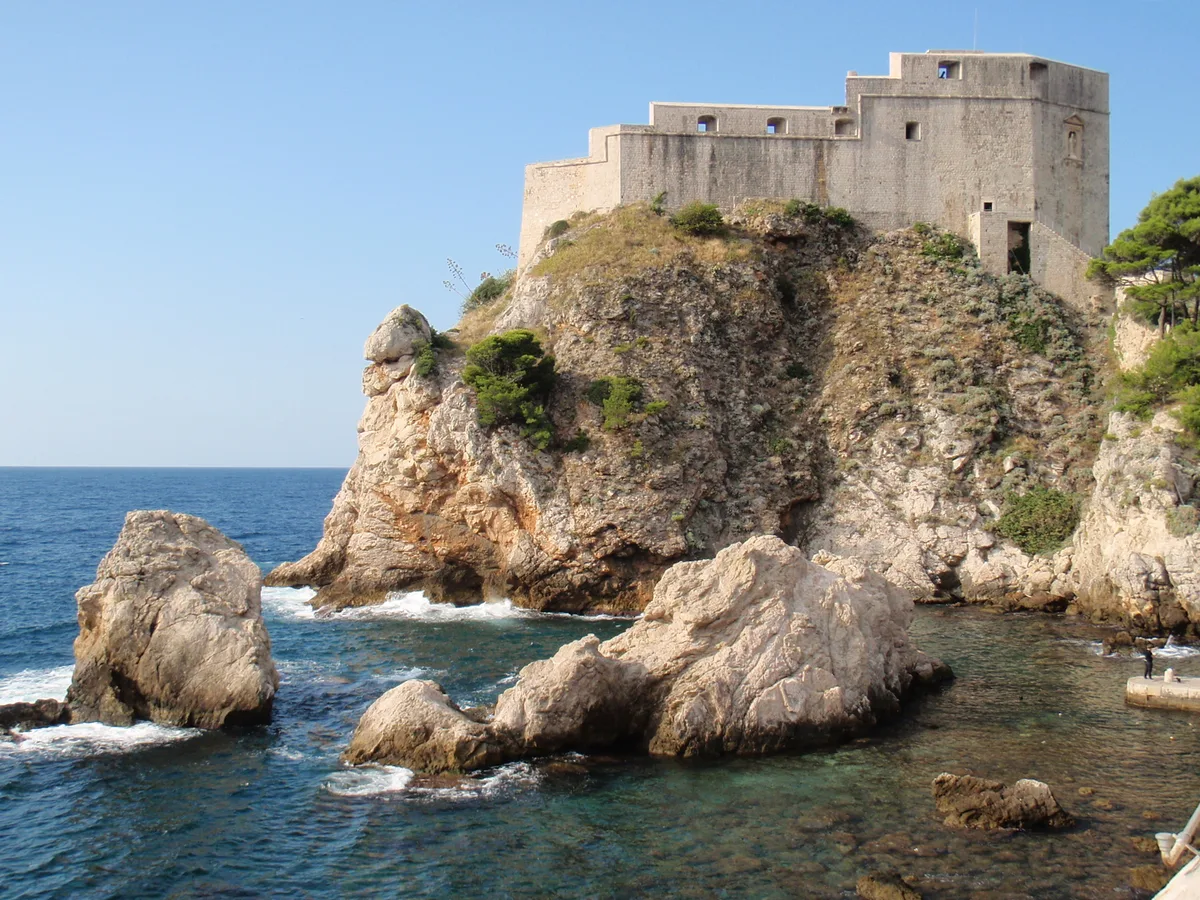 Fort Lovrijenac in Dubrovnik - A triangular fortress on a 37-metre rock above the sea just outside the western walls...