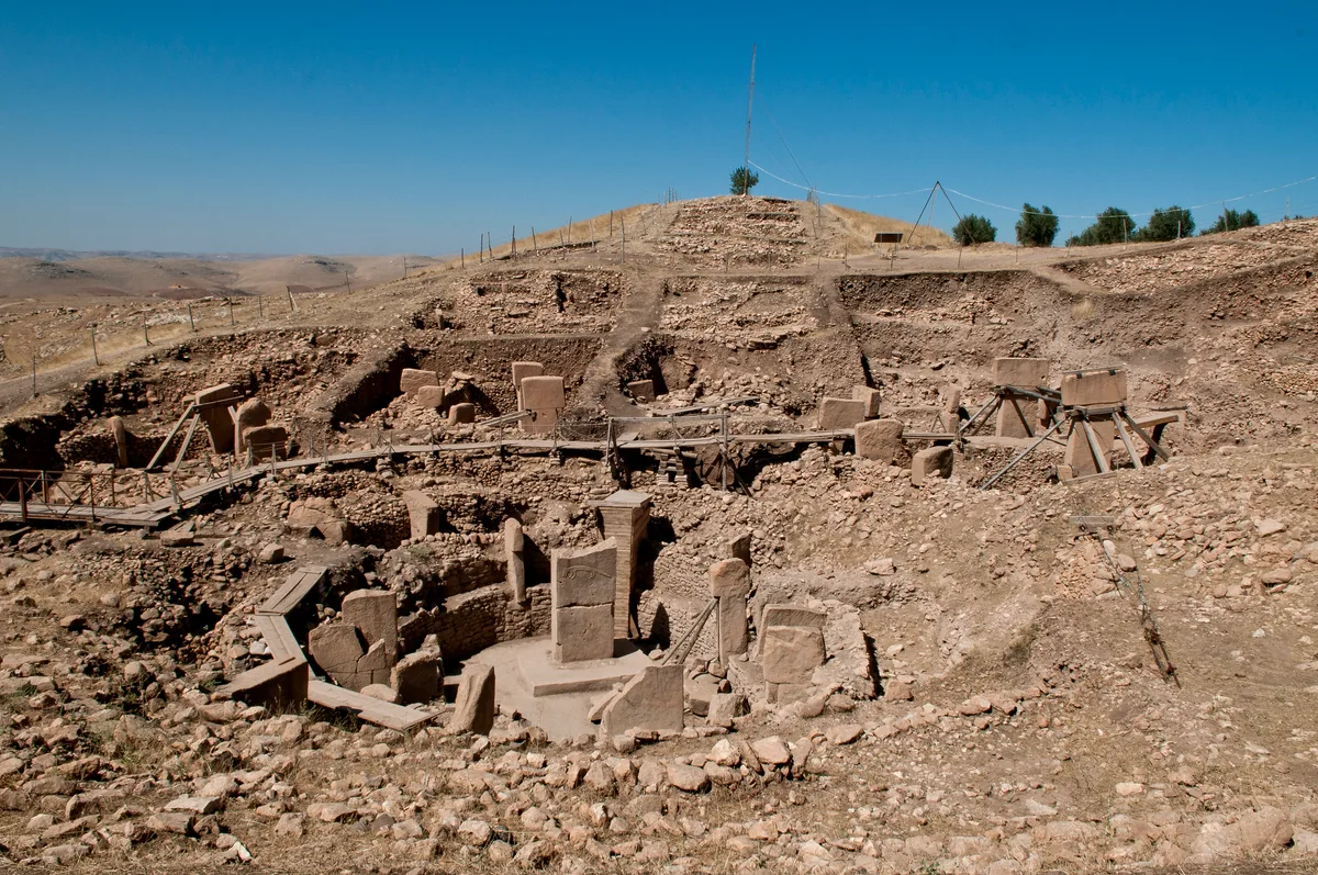 The excavated stone enclosures of Göbekli Tepe
