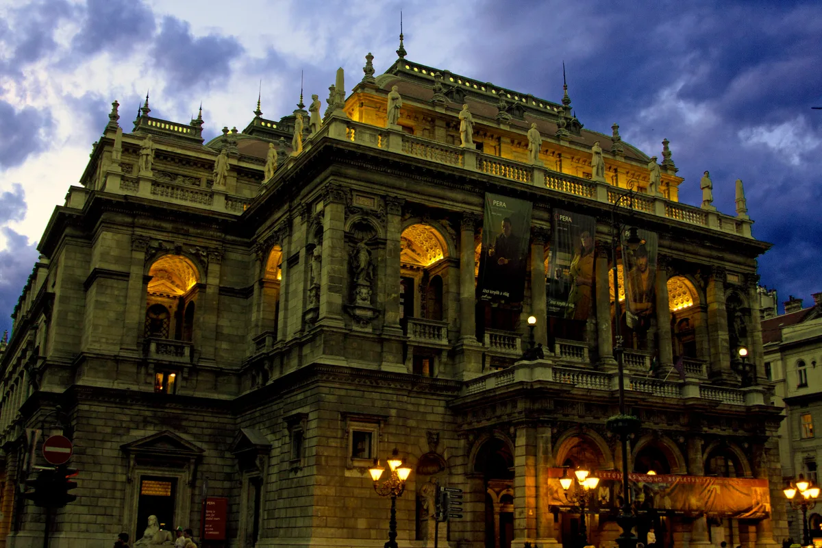 Hungarian State Opera House in Budapest - A grand Neo-Renaissance opera house on Andrássy Avenue, its sculpted facade...