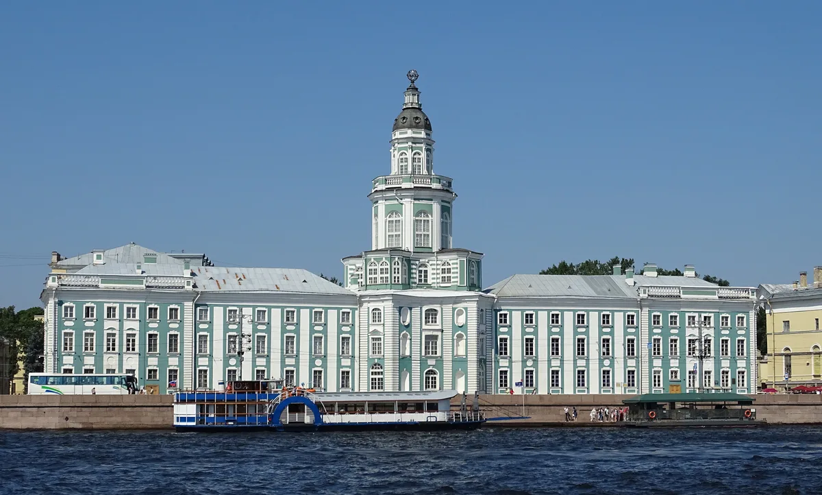 Kunstkamera in St. Petersburg - A turreted early-Baroque palace on Vasilyevsky Island, crowned by a multi-tiered tower...