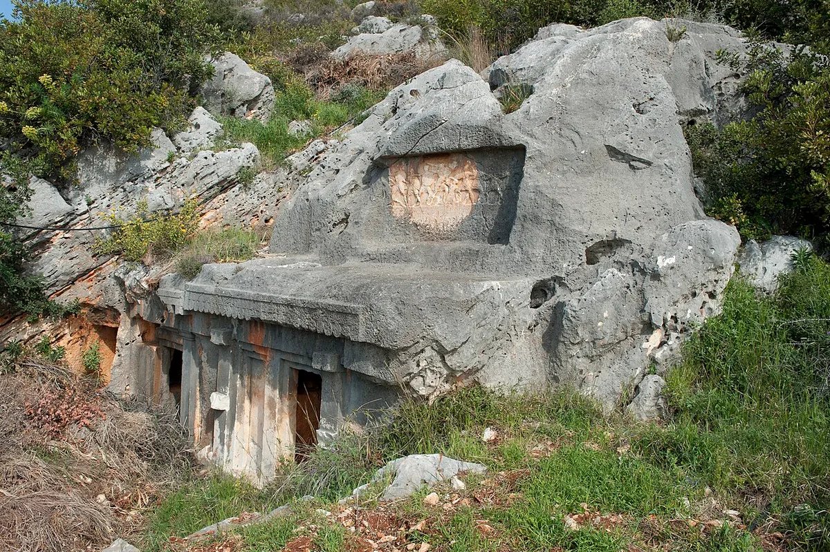 The rock-cut Tebursseli Tomb at Limyra, a Lycian cliff grave with relief