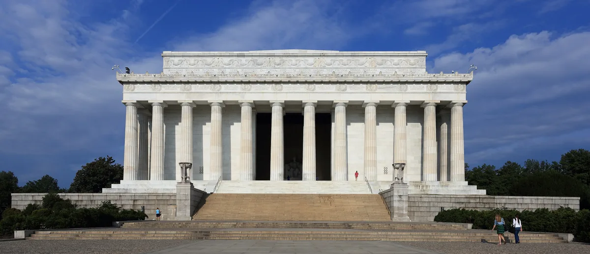 Lincoln Memorial in Washington DC - The Greek Doric temple on the National Mall housing Daniel Chester French’s seated Lincoln