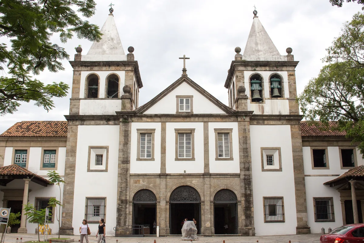 Mosteiro de São Bento in Rio de Janeiro - An austere colonial church facade hiding one of the most sumptuous Baroque...