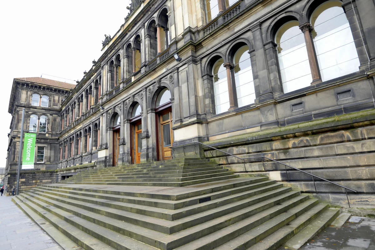 National Museum of Scotland in Edinburgh - The Victorian Renaissance sandstone museum on Chambers Street, its roof pierced by a central lantern