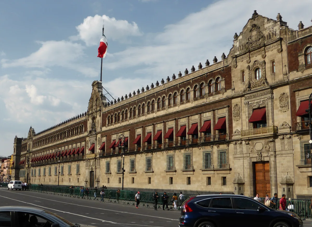 National Palace in Mexico City - A long Baroque palace occupying the entire east side of the Zócalo, with a distinctive...