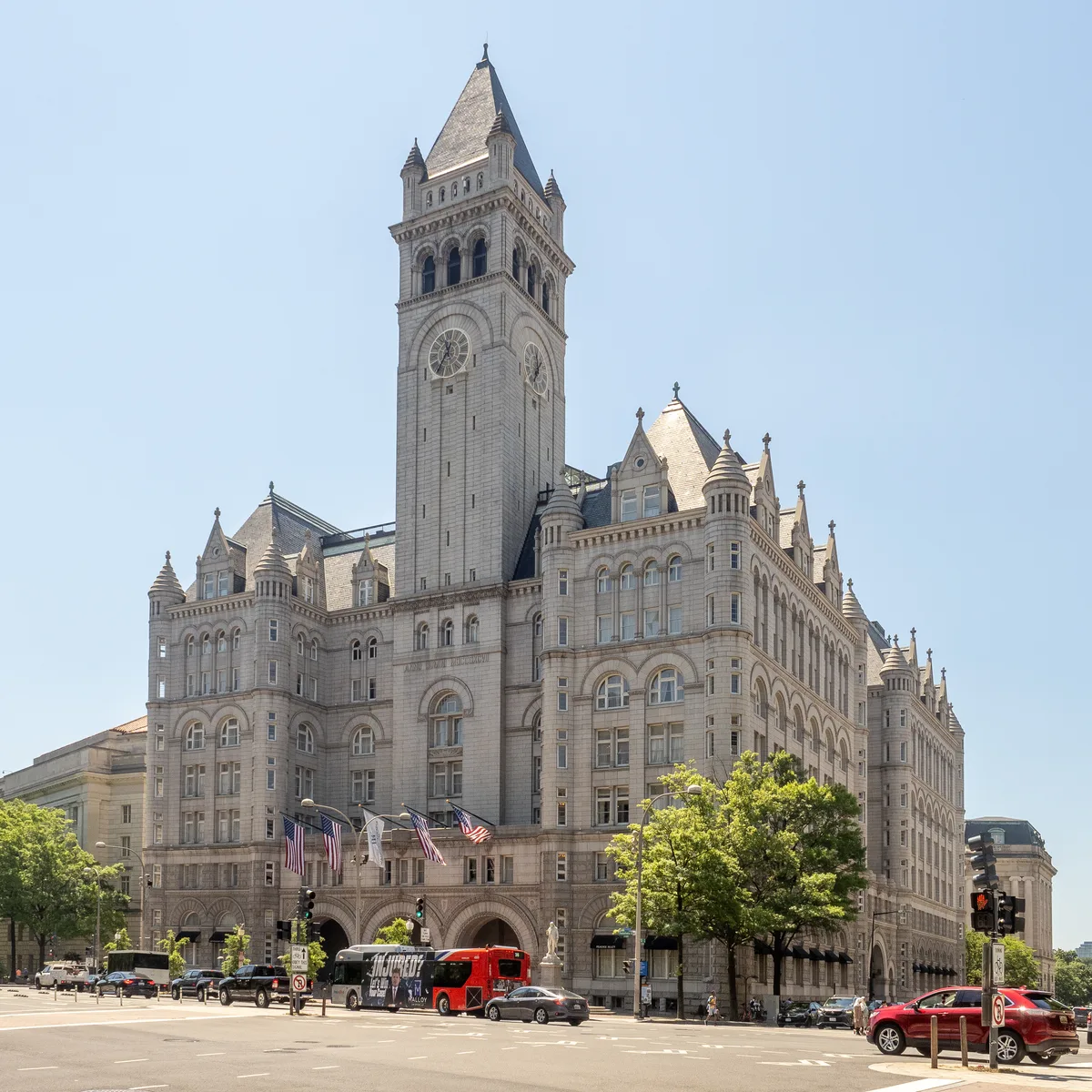 Old Post Office in Washington DC - The red sandstone Romanesque tower of the former Post Office building on Pennsylvania Avenue