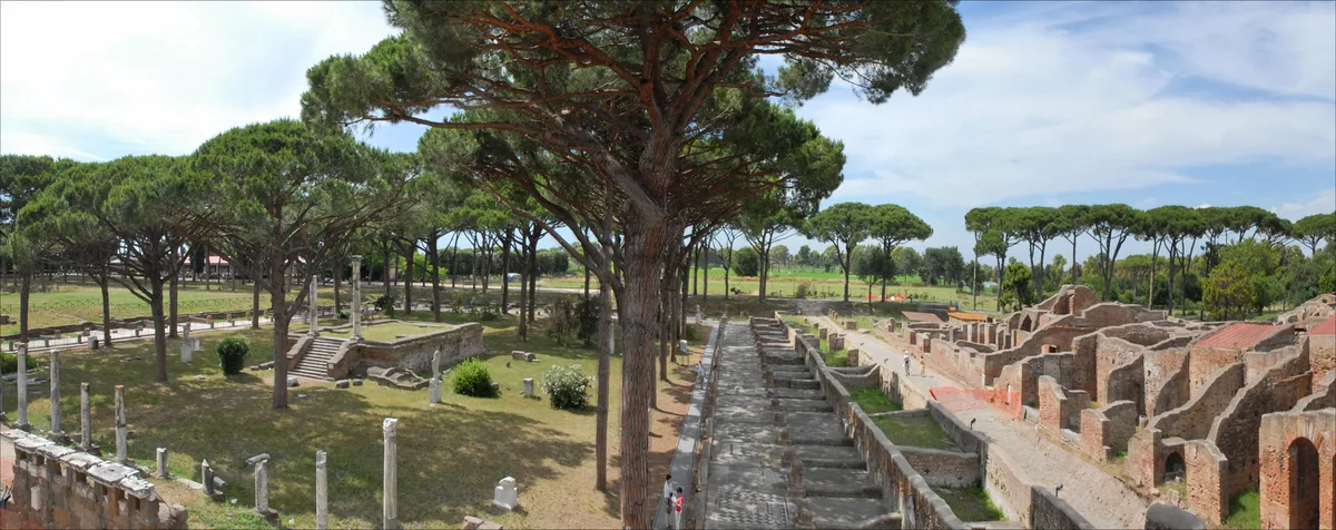 The mosaic square of the Piazzale delle Corporazioni at Ostia Antica