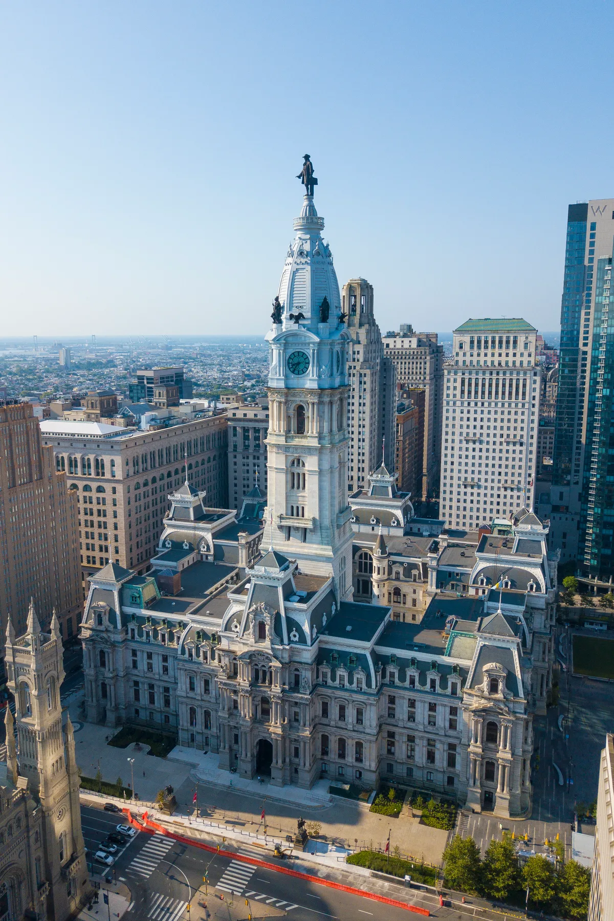 Philadelphia City Hall in Philadelphia - A colossal stone building of marble and granite, its Second Empire tower...