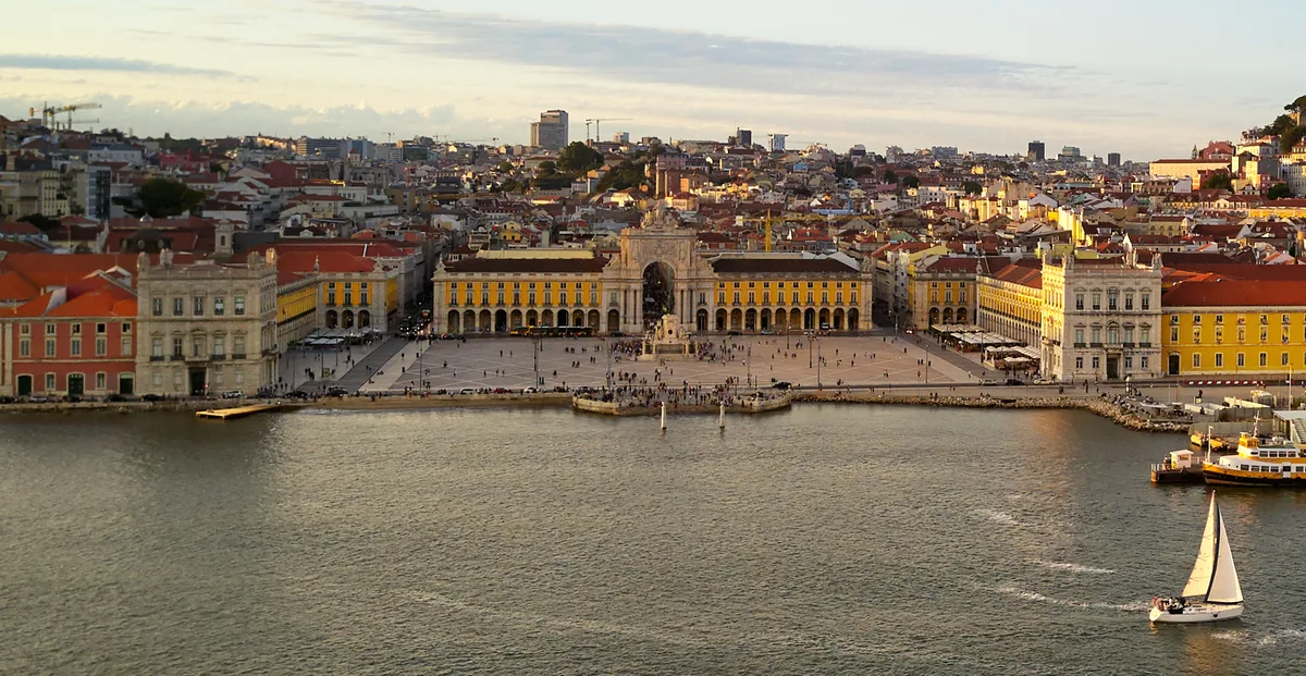 Praça do Comércio in Lisbon - The vast riverside square rebuilt after the 1755 earthquake, with the equestrian statue of King José I