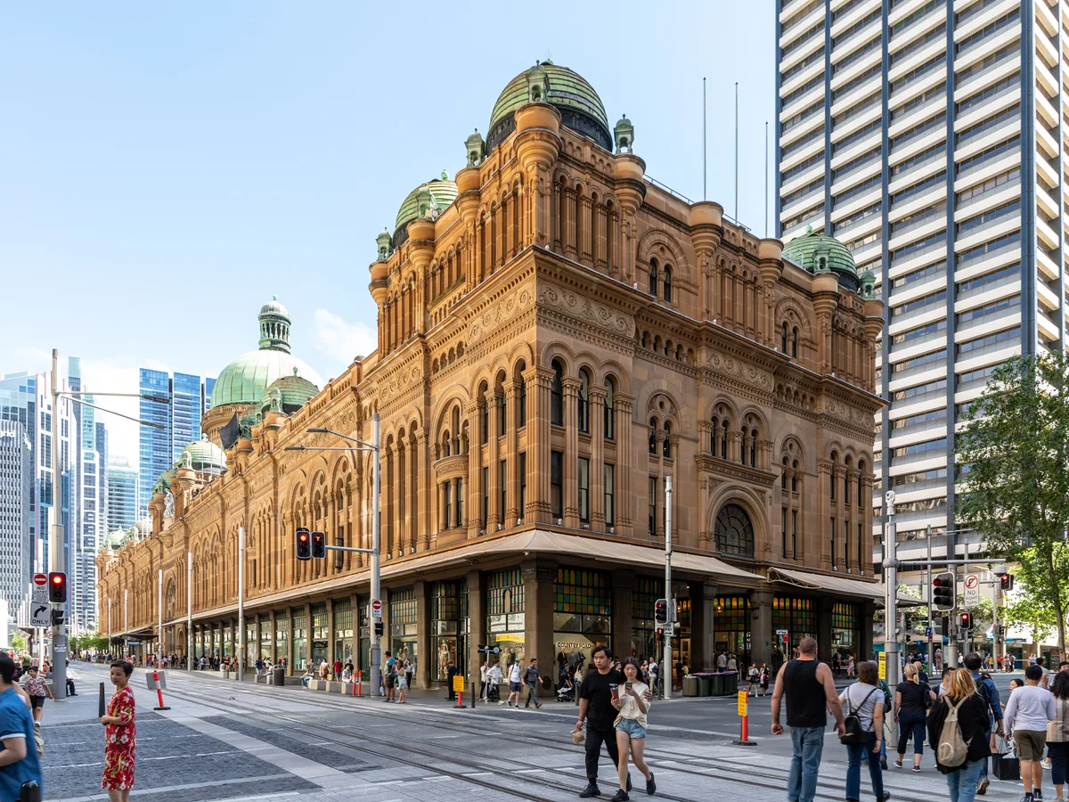Queen Victoria Building in Sydney - A magnificent Romanesque-style building taking up an entire city block, crowned by...