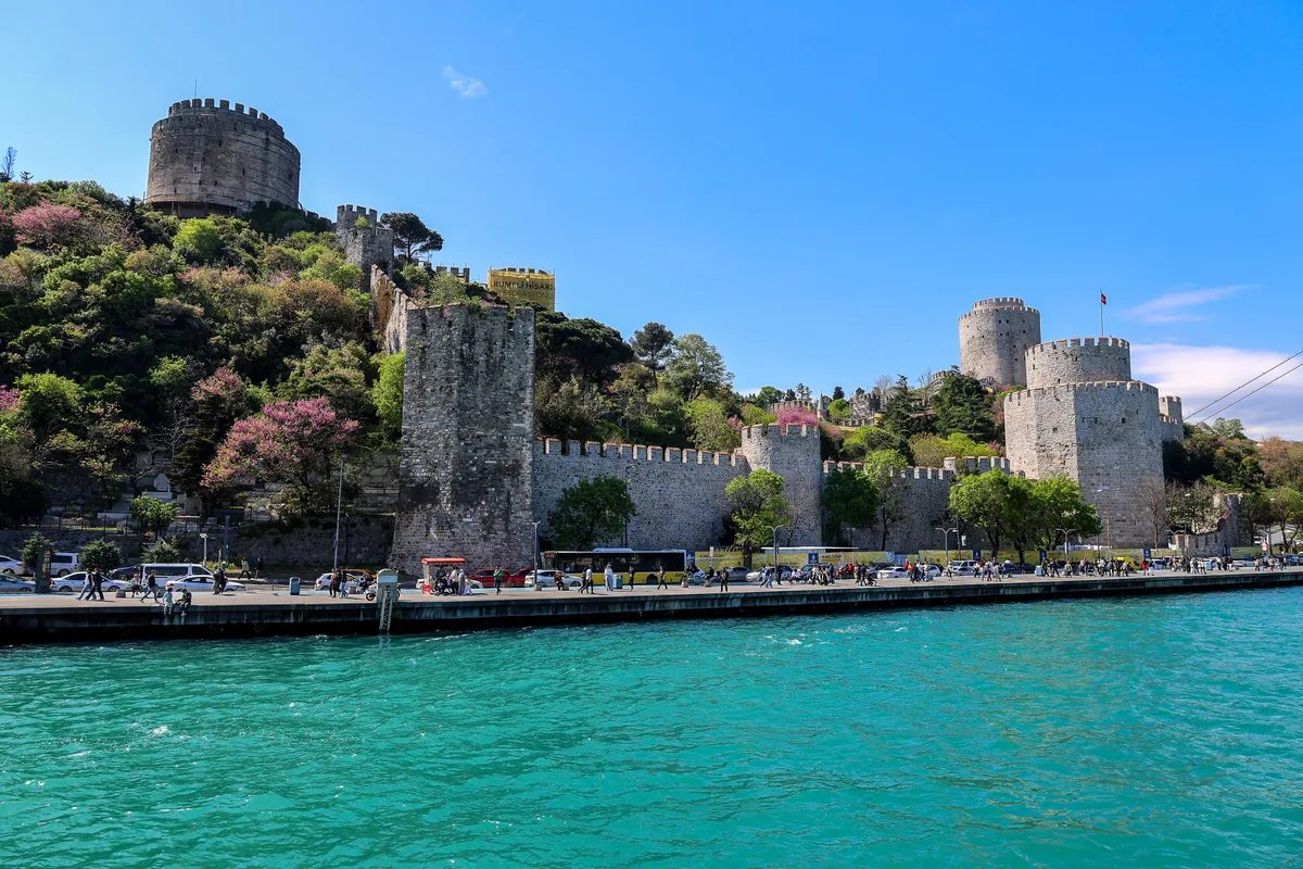 Rumeli Fortress in Istanbul - An immense stone fortress with three main towers connected by massive curtain walls...