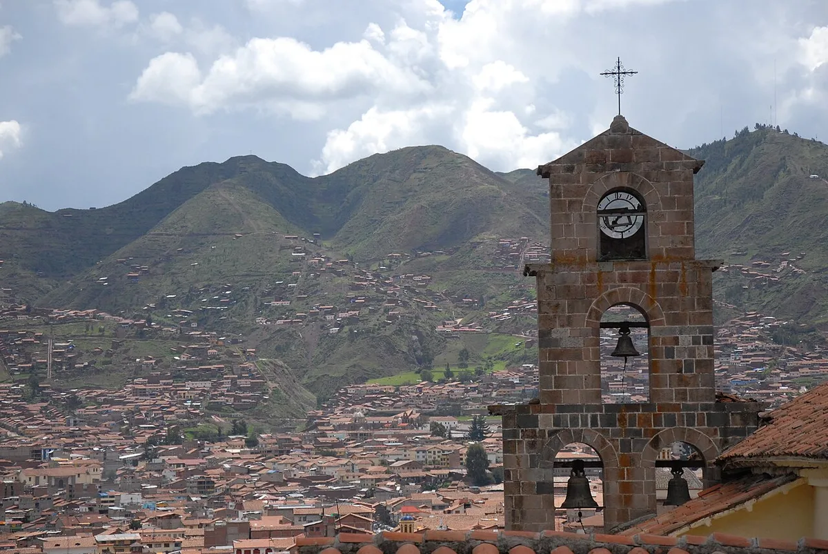 San Blas Church in Cusco - A modest whitewashed adobe church on a small square in the hilltop artisan quarter of San...