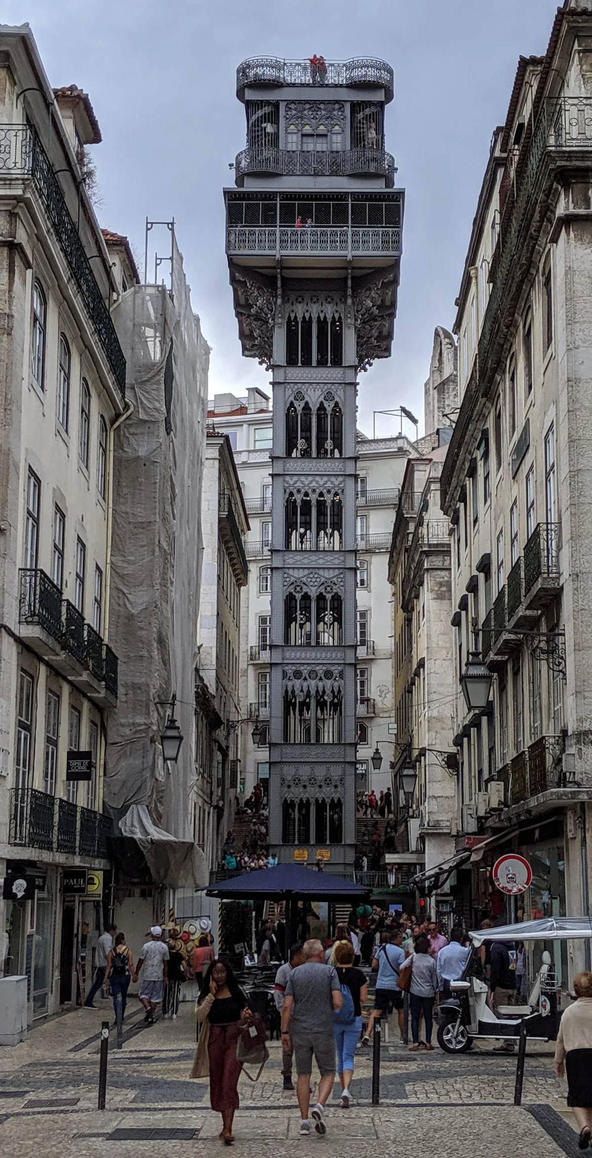 Santa Justa Lift in Lisbon - The 45-metre Neo-Gothic iron elevator rising above the Baixa district to Largo do Carmo