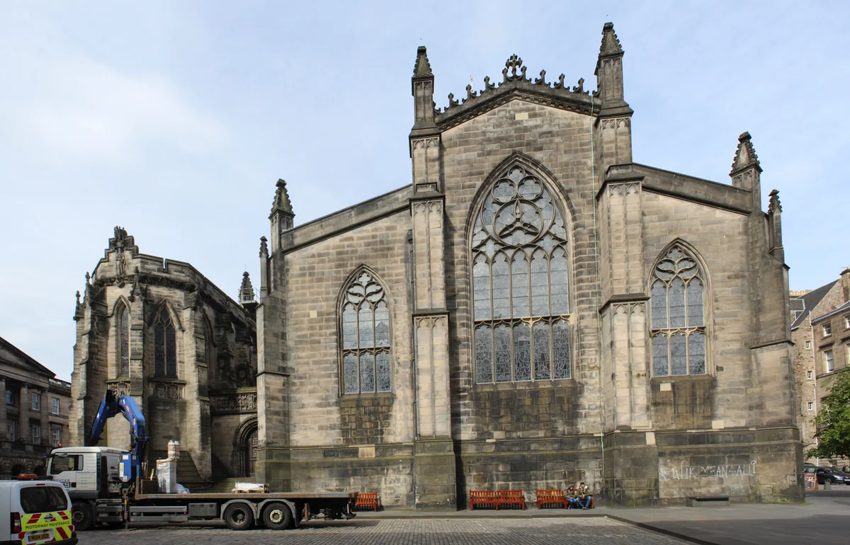 St Giles Cathedral in Edinburgh - The medieval High Kirk of Edinburgh on the Royal Mile, crowned by its distinctive open-work crown spire
