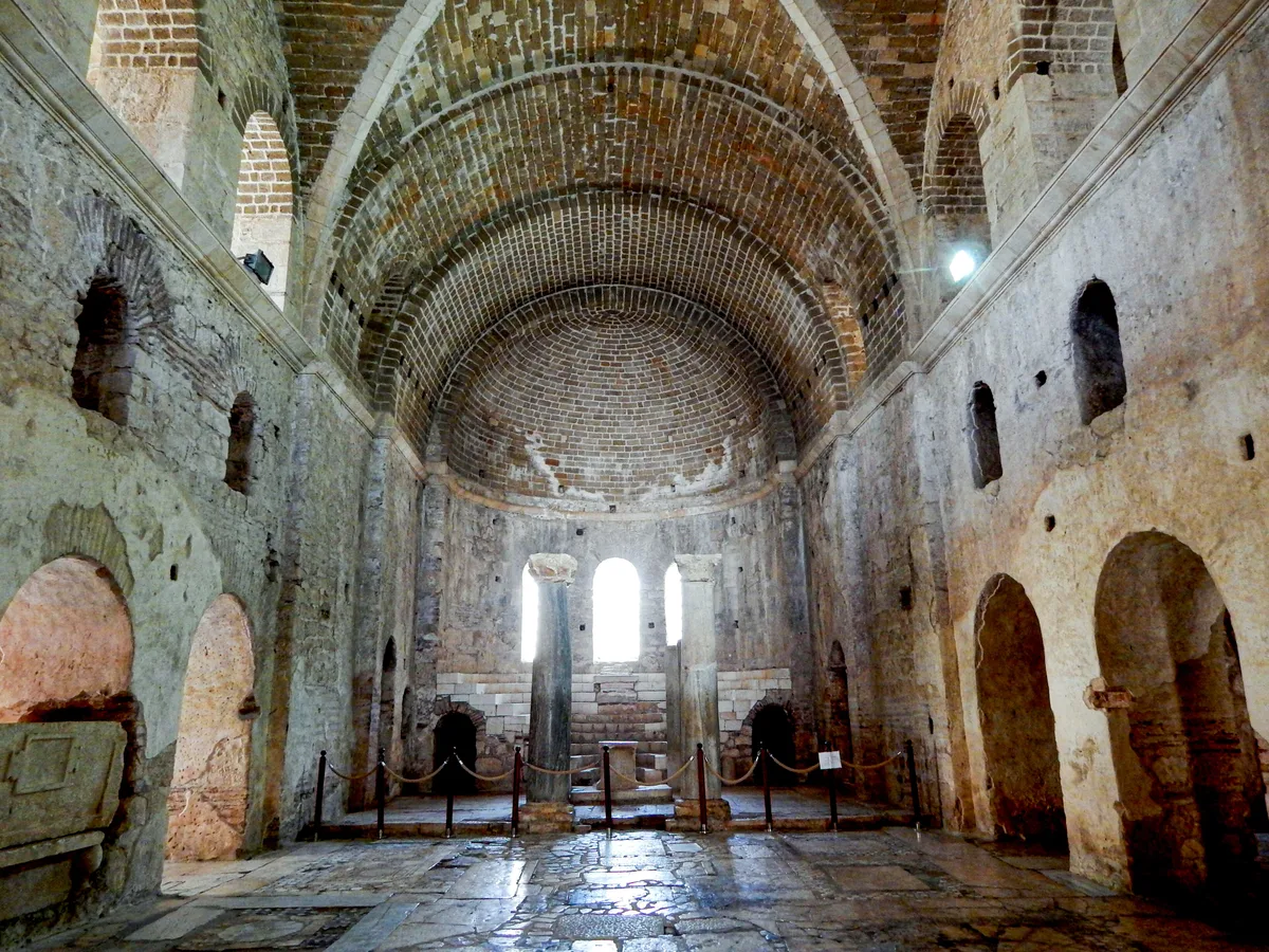 St. Nicholas Church in Antalya - A Byzantine church sunk into the earth, reached by steps below the level of the surrounding streets