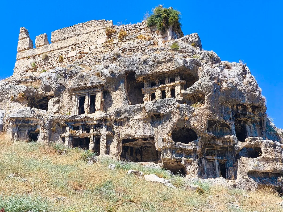 A rock-cut Lycian tomb at Tlos