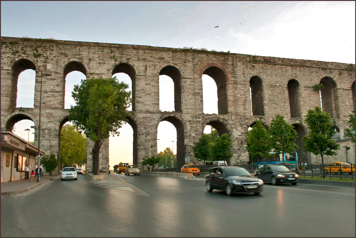 Valens Aqueduct in Istanbul - A monumental double-tiered Roman aqueduct spanning nearly a kilometre across the valley...
