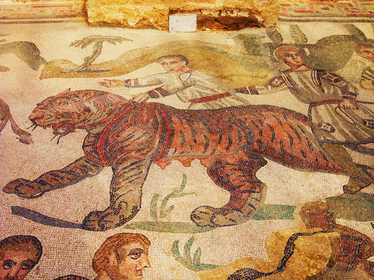 A mosaic floor of the Villa Romana del Casale in Sicily